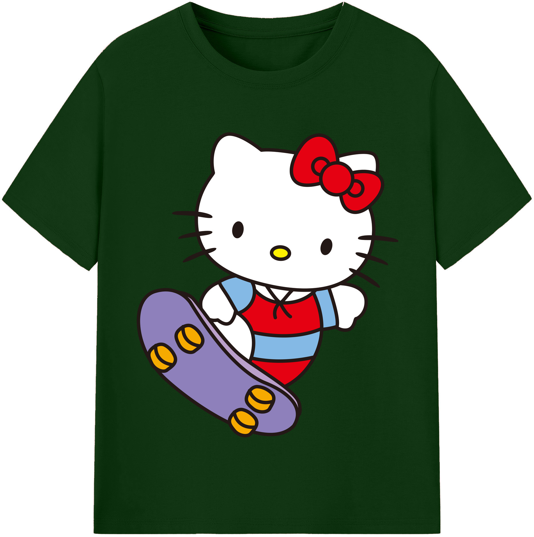 （画像用） Hello Kitty ハローキティ 綿100％半袖Tシャツ（フロントプリント）